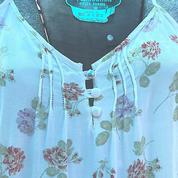 Vintage Laura Ashley White floral maxi slip dress vintage 90’s summer dress szM - Picture 12 of 14